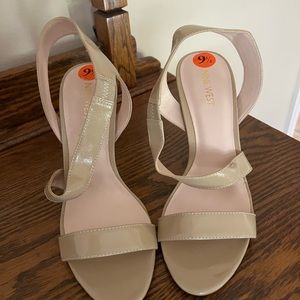 Tan high heel sandal goes with everything!